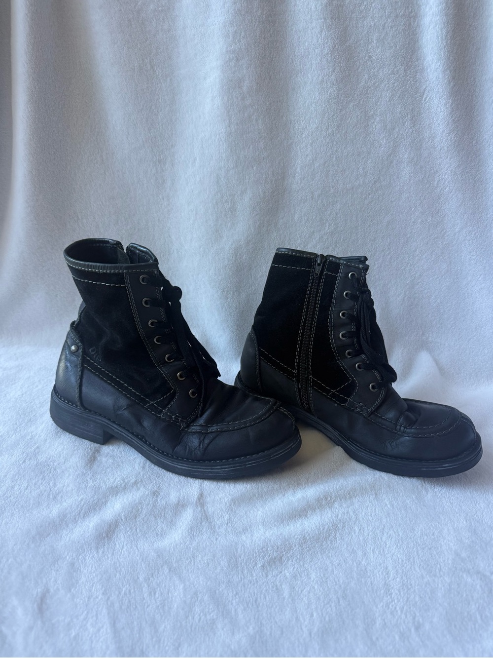 Diesel Black Lace-Up Ankle Boots